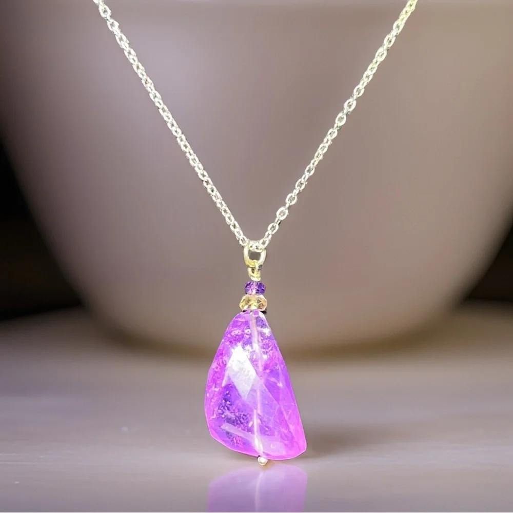 Genuine Amethyst Pendant Necklace!